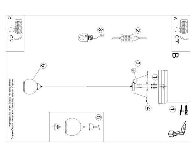 Lampa wisząca ALINO 1xE27 ciemne szkło