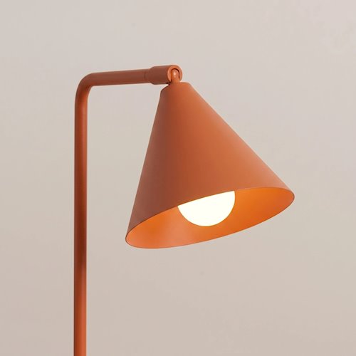 Lampa biurkowa ze stożkowym kloszem Nox 1xE14 ochra czerwona