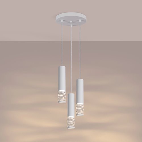 Lampa wisząca potrójna Lami 3P 3xGU10 okrągła biała
