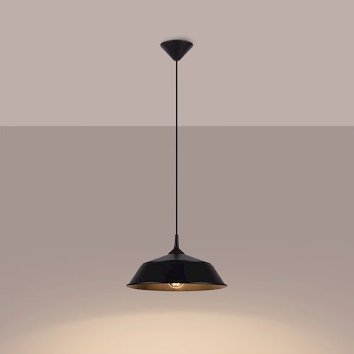 Lampa wisząca z okrągłym kloszem Frika 1xE27 czarna