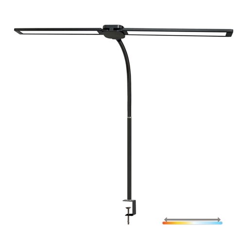 Lampka biurkowa LED Tenuix Duo przykręcana 14W CCT czarna