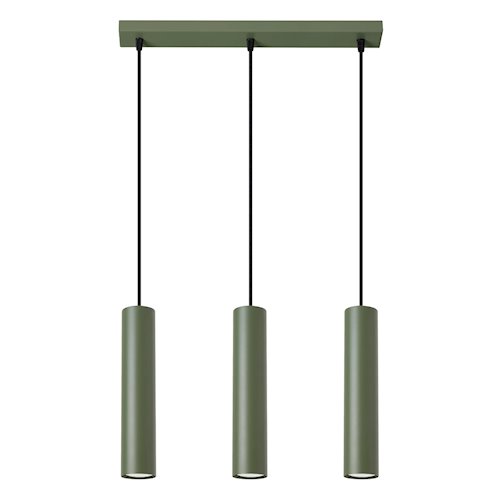 Lampa wisząca potrójna Lagos 3xGU10 listwa zielona oliwka