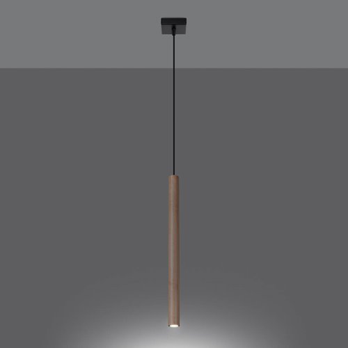 Lampa wisząca pojedyncza tuba PASTELO 1xG9 drewno