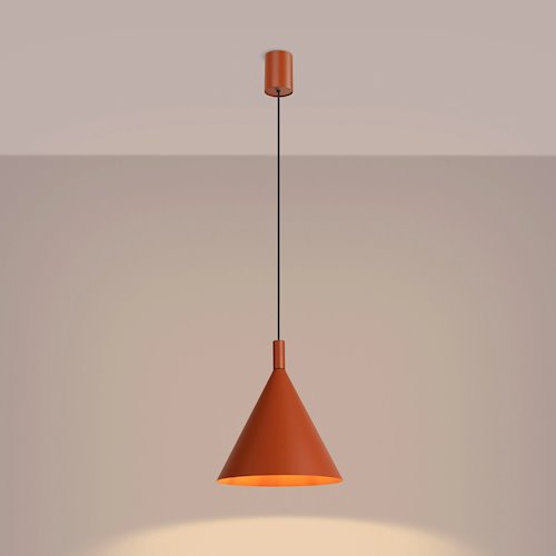 Lampa wisząca stożkowy klosz Nox 25cm 1xE27 ochra czerwona