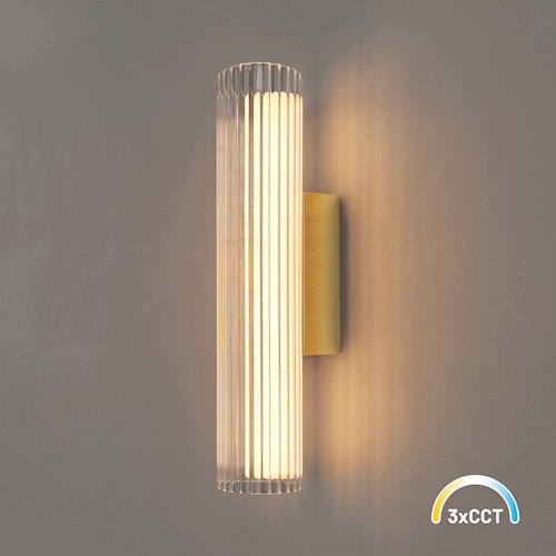 Kinkiet ścienny pionowy LED 6W 3CCT 30cm akryl złoty
