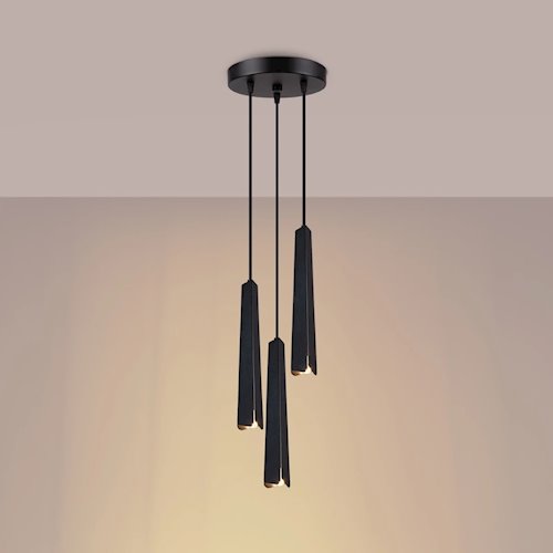 Lampa wisząca potrójna Prysm okrągła 3xG9 czarna