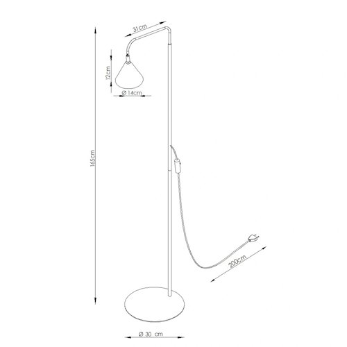 Lampa podłogowa ze stożkowym kloszem Nox 1xE14 czarna