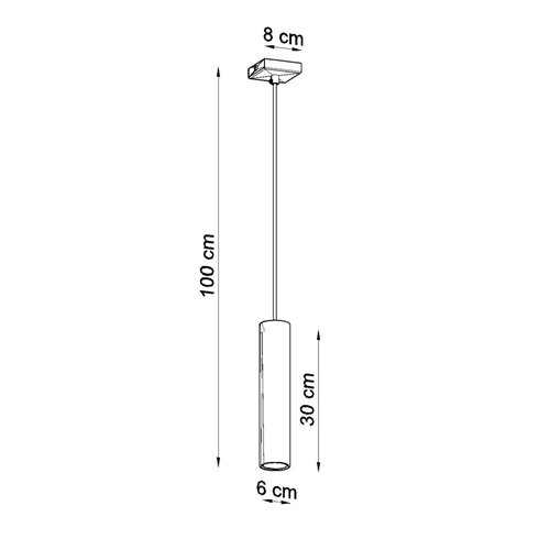Lampa wisząca pojedyncza tuba LAGOS 1xGU10 chrom