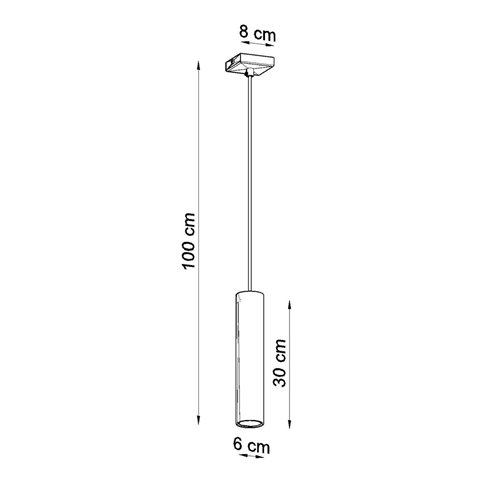 Lampa wisząca pojedyncza tuba LAGOS 1xGU10 chrom