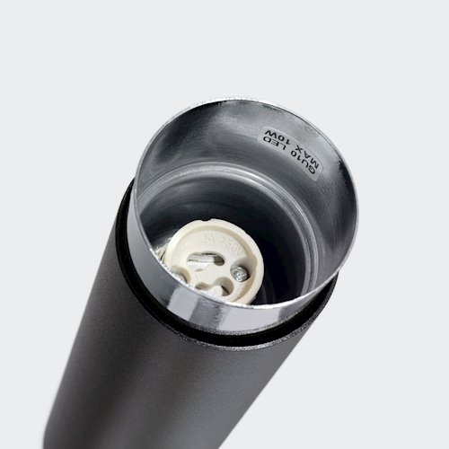 Tuba sufitowa nowoczesna Nero 22,5cm 1xGU10 czarny/chrom
