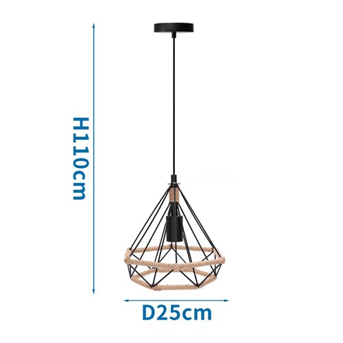 Lampa wisząca Diamond Deco 1xE27 - opleciona sznurem