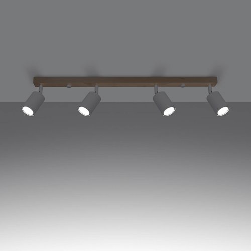 Listwa sufitowa drewniana VERDO - 4 reflektory GU10 białe