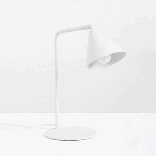 Lampa biurkowa ze stożkowym kloszem Nox 1xE14 biała