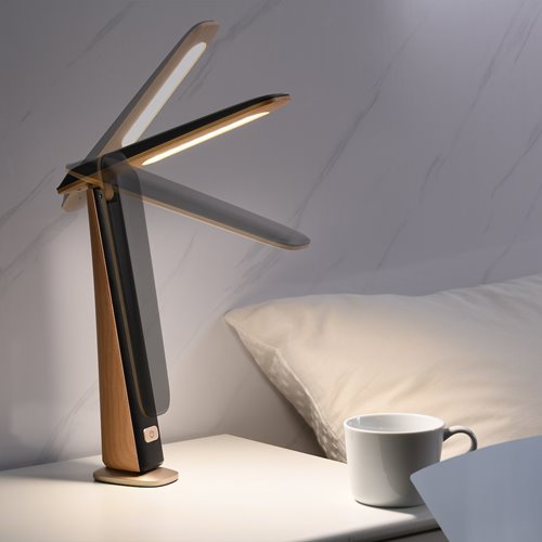 Lampka biurkowa LED z akumulatorem Top 4W CCT czarny-brąz