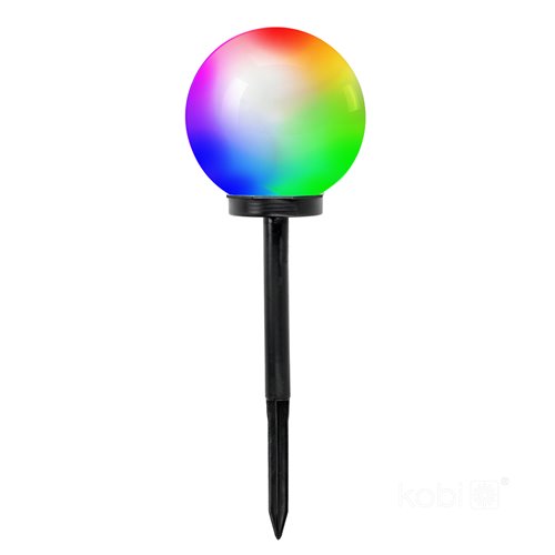 Słupek ogrodowy solarny Mleczna Kula 20cm RGB