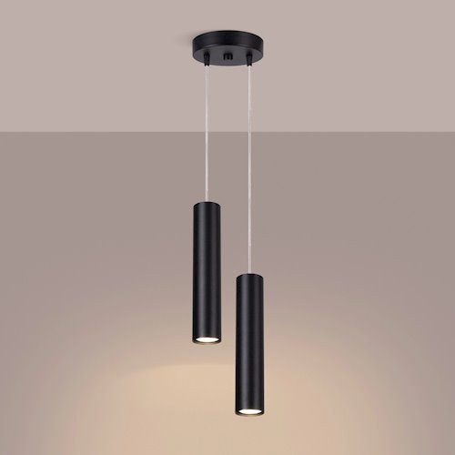 Lampa wisząca podwójna Lagos 2xGU10 okrągła czarna