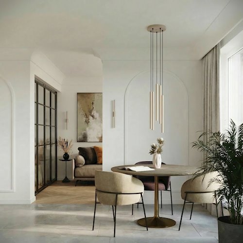 Lampa wisząca podwójna tuba Pastelo 2xG9 okrągła taupe