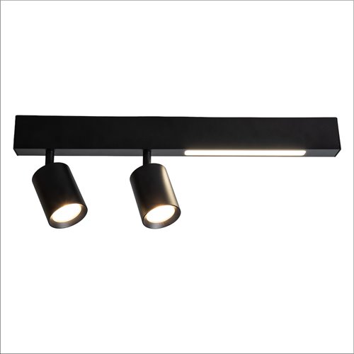 Kinkiet liniowy LED 5W + dwa reflektory GU10 - czarny