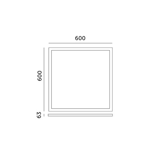 Ramka do paneli LED 60x60 63mm natynkowa biała