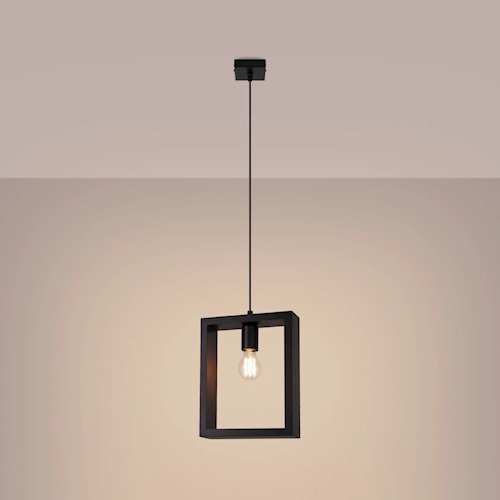 Lampa wisząca drewniana Aries 1xE27 wenge