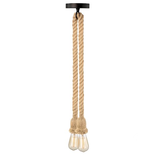Lampa wisząca sznur 2xE27 120cm czarna podsufitka
