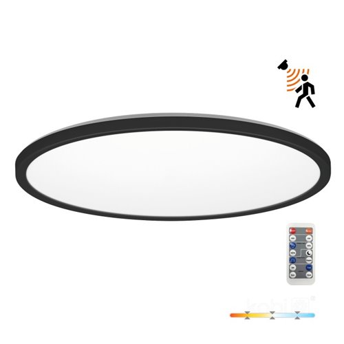 Plafon LED IP54 czarny okrągły Slim 32W CCT z czujnikiem