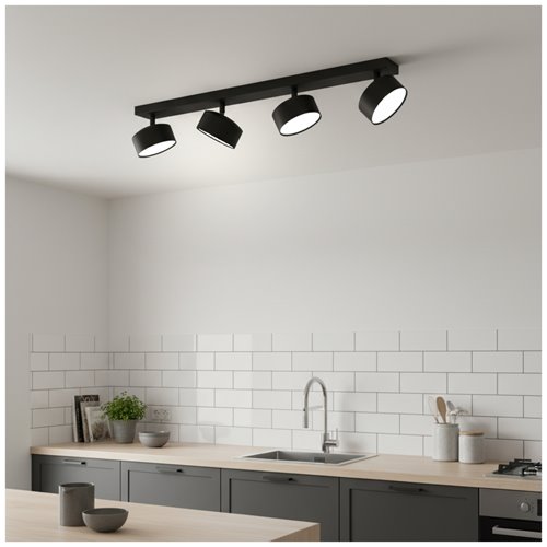 Lampa sufitowa listwa 4xGX53 Lunvigo 60cm czarna
