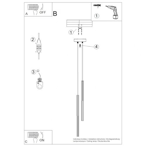 Lampa wisząca podwójna Arche 2xG9 okrągła czarna