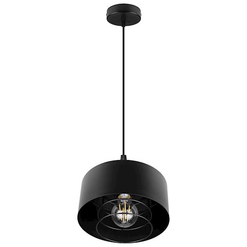 Lampa wisząca pojedyncza E27 Velto Loft 20cm czarna