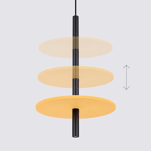 Lampa wisząca filcowa Feltro 1xG9 czarno-żółta