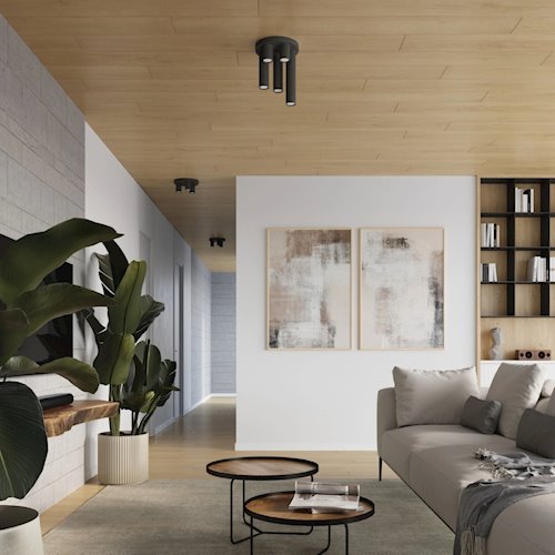 Lampa sufitowa tuby Lagos 3xGU10 okrągła czarna