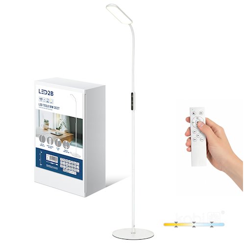 Lampa podłogowa LED Teilo 150cm 10W 3CCT z pilotem biała