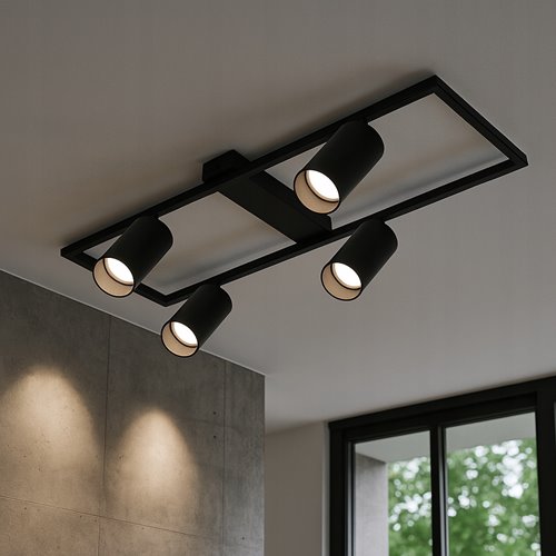 Żyrandol nowoczesny z reflektorami 4xGU10 Bueana czarny