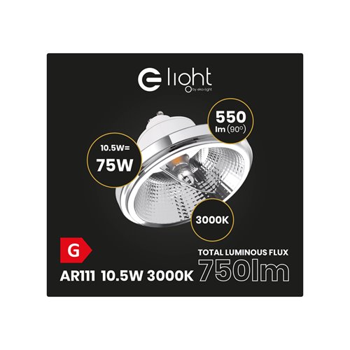 Żarówka LED AR111 GU10 10,5W 3000K Biała z odbłyśnikiem