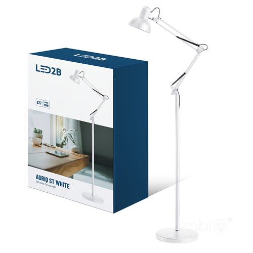 Lampa podłogowa przegubowa 1xE27 200cm biała