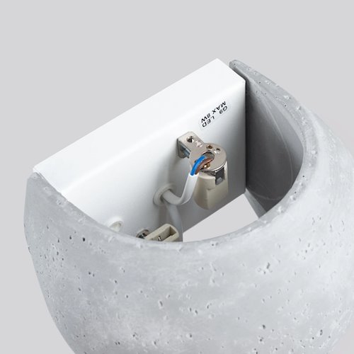 Kinkiet betonowy okrągły Globe 2xG9 szary
