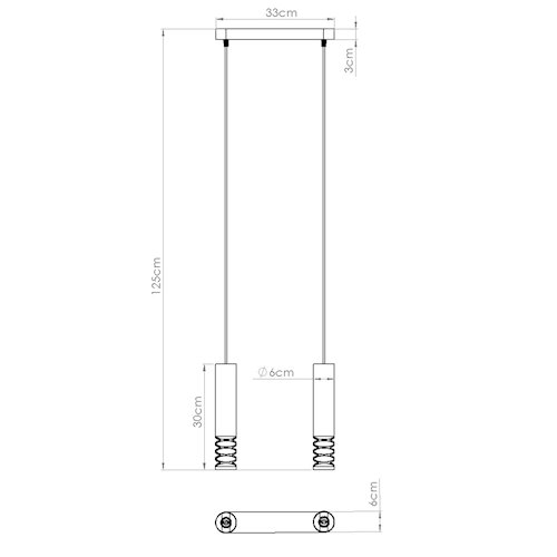 Lampa wisząca podwójna Lami 2xGU10 listwa biała