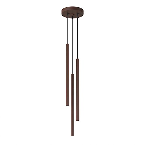 Lampa wisząca potrójna tuba Pastelo 3P 3xG9 brązowa