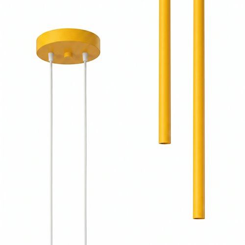 Lampa wisząca podwójna tuba Pastelo 2xG9 okrągła żółta