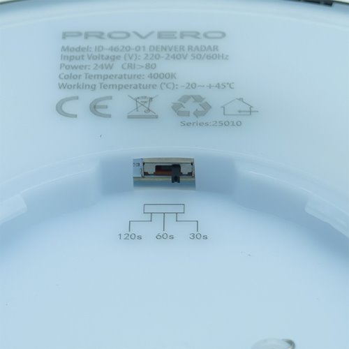 Panel LED okrągły czarny 24W natynkowy 4000K z czujnikiem ruchu
