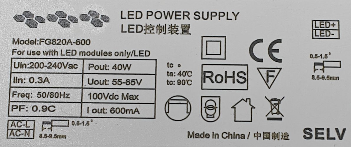 driver zasilacz led 40w 600ma