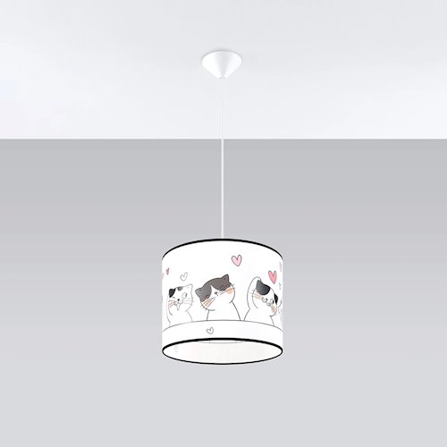 Lampa wisząca dziecięca Cat 30 1xE27 wielokolorowa