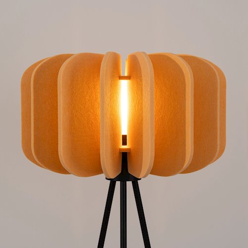 Lampa podłogowa filcowa Mula 45cm 1xE27 żółta