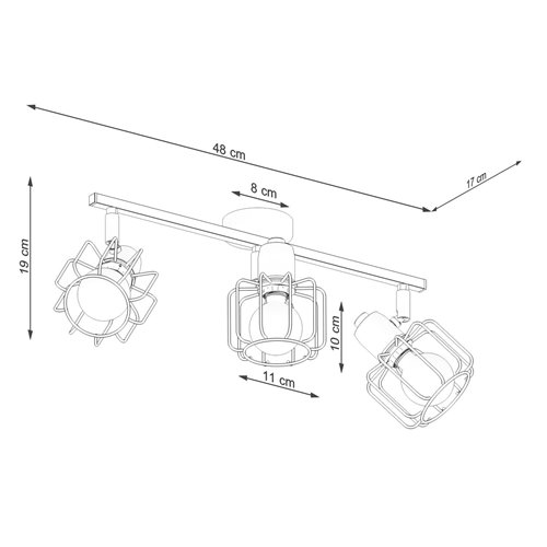 Lampa sufitowa listwa BELUCI 3xE14 biała