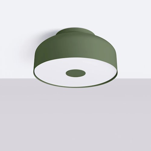 Lampa sufitowa okrągła Omiq 4xE27 zielona oliwkowa