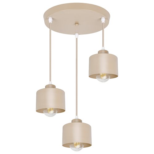 Lampa wisząca Loft 3xE27 Elena okrągła beżowa