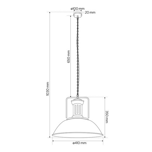 Lampa wisząca LOFT GRAVIS 1xE27 czarna na łańcuchu