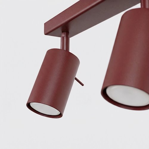 Kinkiet listwa z reflektorami Ring 2xGU10 burgundowy