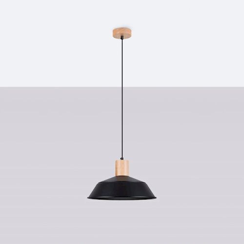 Lampa wisząca z okrągłym kloszem Fano 1xE27 czarna