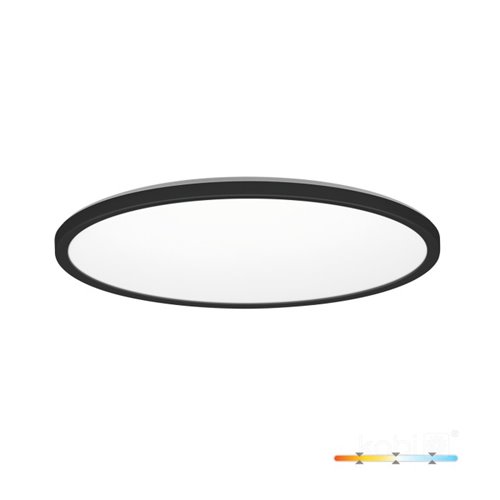 Plafon LED IP54 czarny okrągły Slim 18W z przełącznikiem CCT
